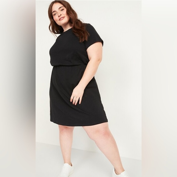 Old Navy Waist-Defined Slub-Knit T-Shirt Dress Elastic Waist. Lightweight. 1X - Picture 2 of 9